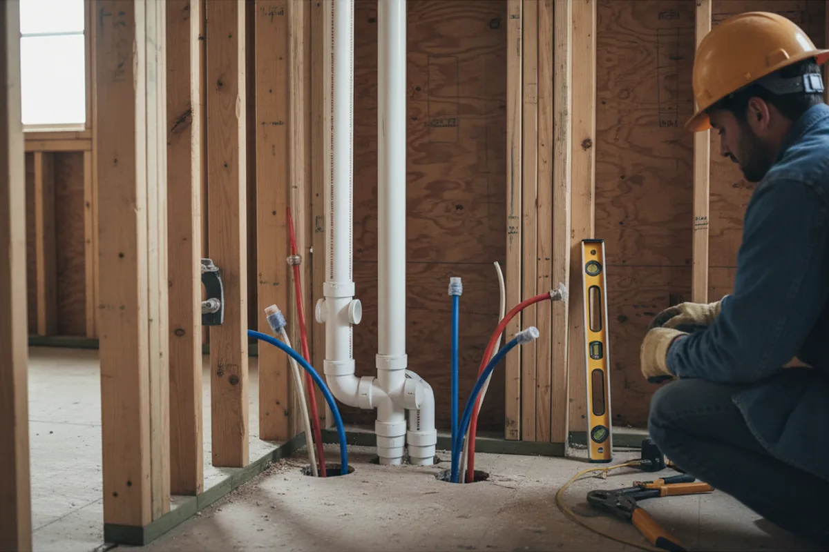 Drain and supply rough-in during Garbage Disposal Repair in Moon