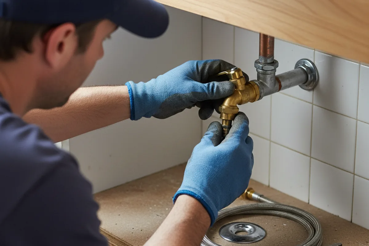 Shutoff valve and fitting work during Faucet and Fixture Repair in Moon